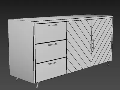 MODERN WOOD CONSOL TABEL SIDEBOARD MODEL 3D model