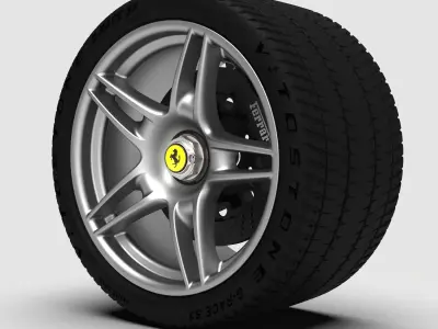 Ferrari Enzo rim wheel Tyre rear 13 x 19 BBS design 3D model