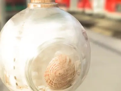 Nautical Lighthouse in Round Glass Jar  Low-poly 3D model