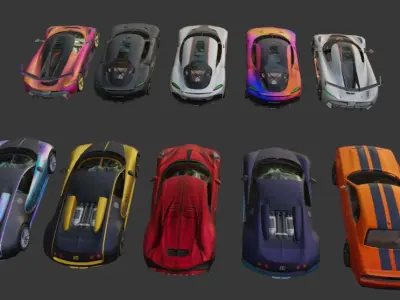 PUBG vehicles Sport pack 2 Low-poly 3D model