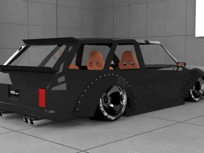 Modified Datsun 510 Wagon and tofas kartal 3D model