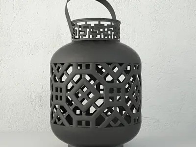 Black Metal Lanterns 3D model