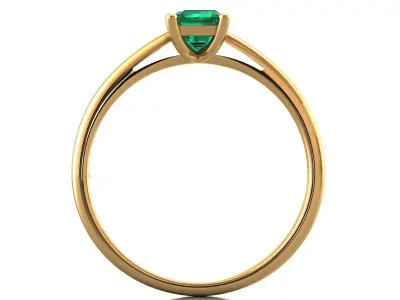 Emerald Cut Engagement Ring 6x4 3D print model