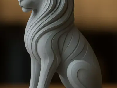Lion Statue 3D Model for 3D Printing 3D print model
