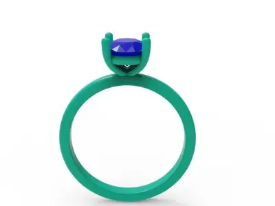  Gold Engagement Ring  01 3D print model