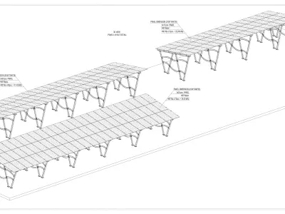 100 kWp Solar Carport Project Type 11 3D model