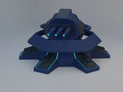 Sci-Fi Laser Turret Free low-poly 3D model purchase