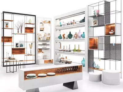 Mall -white set02 3D model