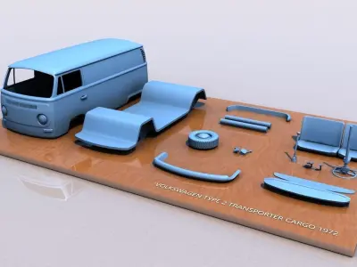 VOLKSWAGEN TRANSPORTER TYPE 2 - 1972 3D print model