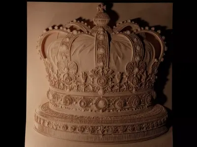 Royal Crown Sandcasting Bas High Relief CNC 3D print model
