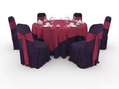 Banquet Table and Chair 57 3D model