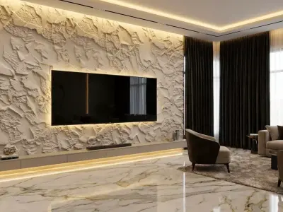 Stone Relief Panel wall decor set mural STL CNC 288 3D model