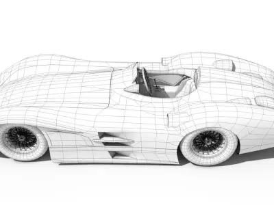 Mercedes Benz streamliner w196 Low-poly 3D model