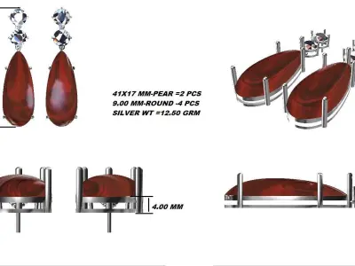 Long Teardrop Earrings  Dangle Earrings  Gold Earrings 3D print model