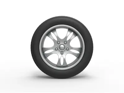 Car wheel 5 Scale 1 to 10 3D print model