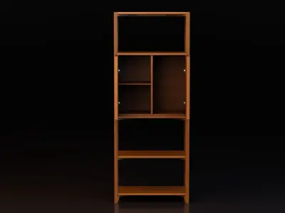 Wooden Bar Cabinet Free low-poly 3D model