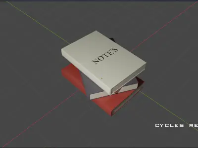 Books low poly notes 3D model