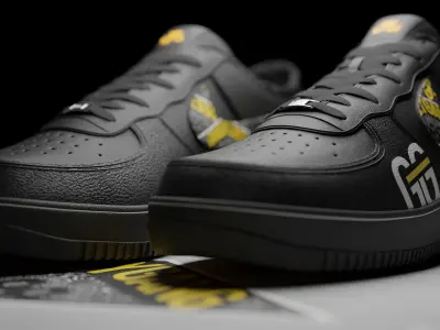  NIKE AIR FORCE 1 X GULLY GANG CONCEPT SNEAKERS 3D model