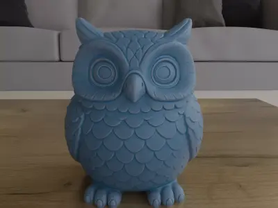 Cute Owl Planter STL File 3D Printable Model 3D print model
