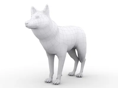 Timber Wolf Animated Low-poly 3D model
