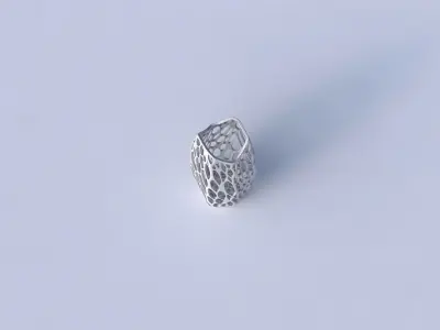 Vase double arc hexagon with twisted organic lattice 3D print model