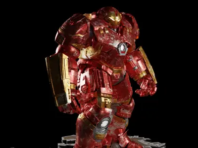 Heavy Assault Buster Armor  Battle Damaged Mech Suit Free 3D model