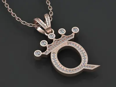Q letter pendant 3D print model