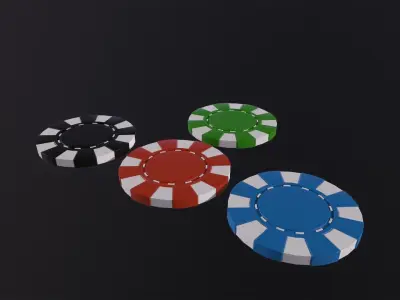 Casino chips 3D model  Low-poly 3D model