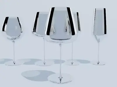 copas de cristal Low-poly 3D model