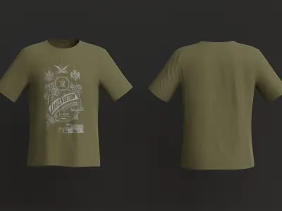 Riged Classic T-Shirt Low-poly 3D model