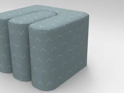 Tris Pouf Low-poly 3D model