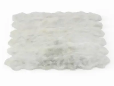 Shaggy Sheepskin Rug Ivory Color 3D model