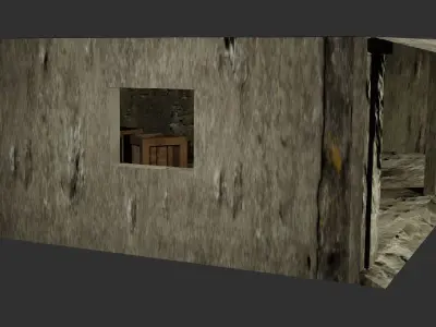 garage room with window and door 3D model