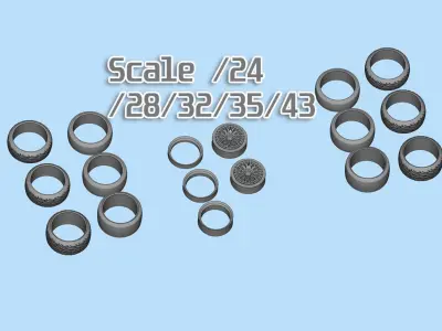 artRims and tires for diecast and scale models 3D print model