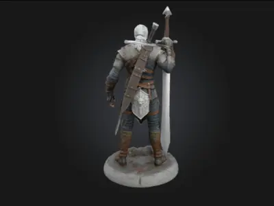 Geralt of Rivia 3D Printable Figure  Highly Detailed 3D print model