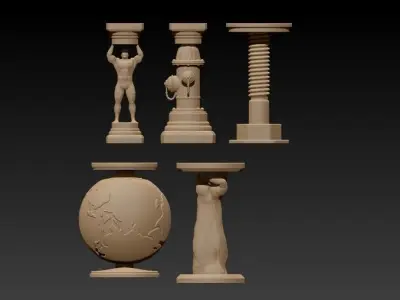 Collection of Various Bulk Display Pedestals 3D print model