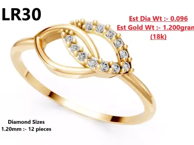 Lightweight Diamond Ring 3D print model