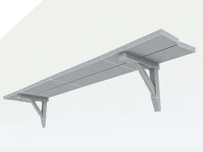 Old Wooden Shelf Low-poly 3D model