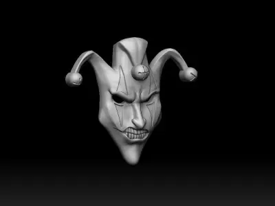 Mask face jester joker relief 3D print model 3D print model
