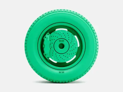 15x7 US Indy Mag Wheel BFGoodrich Radial Tire 3D print model
