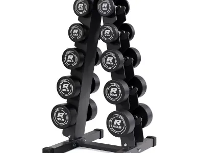 Dumbbells Set Low-poly 3D model