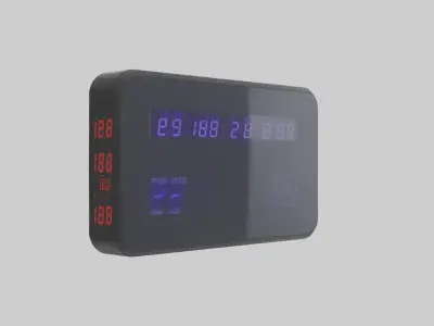 Digital Display Wall Clock model Low-poly 3D model