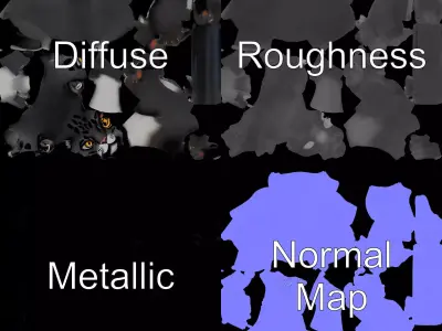 Charming Black Panther model pack Low-poly 3D model