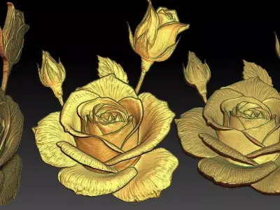 16 Rose CNC Relief Model 3D print model