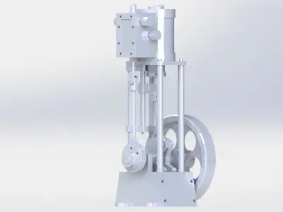 A SIMPLE 1  CYLINDER VERTICAL STEAM ENGINE WITH SLIDE VALVE 3D model