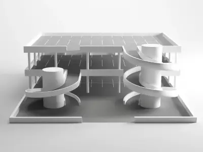 Multistorey car park Low-poly 3D model