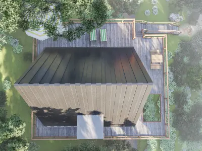 A frame house model 3ds max render lumion floor plans  autocad  3D model