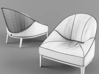 Visionnaire RosemaryUpholstered fabric armchair 3D model