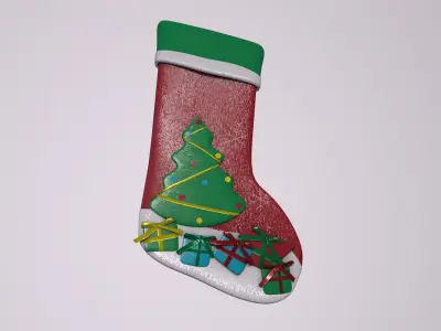 Christmas Decor Hanging Sock B 3D model