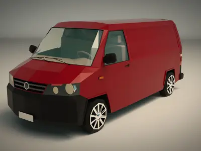 Low Poly Transporter Van 04 Low-poly 3D model